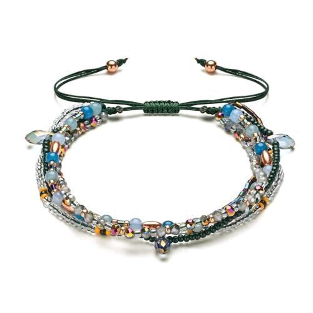 2338 Natural Gemstones Bracelet&925 Sterling Silver/18K Gold│4MM│ 7-9 in
